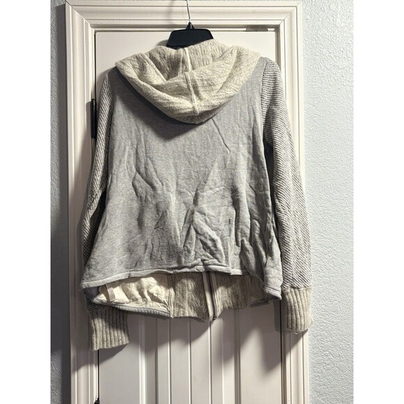 Anthropologie Saturday Sunday Textured Zip Front Hoodie Large Jacket Patterned - Picture 7 of 9